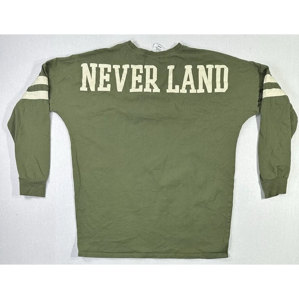 Disney Peter Pan Never Grow Up Long Sleeve Shirt Green Neverland Adult Medium‎